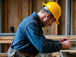 Skilled tradesperson working diligently in a workshop