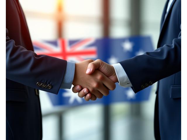 Australian flag with a handshake overlay, symbolising workplace safety