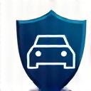 Icon representing comprehensive car insurance, a full shield protecting a car from all angles, symbolizing complete protection.