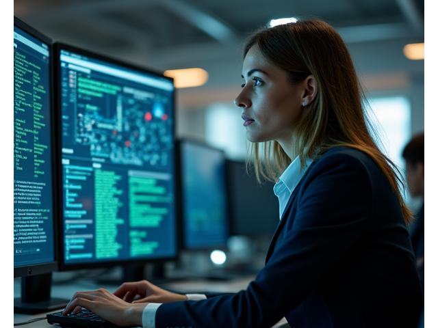 Cyber security expert at work