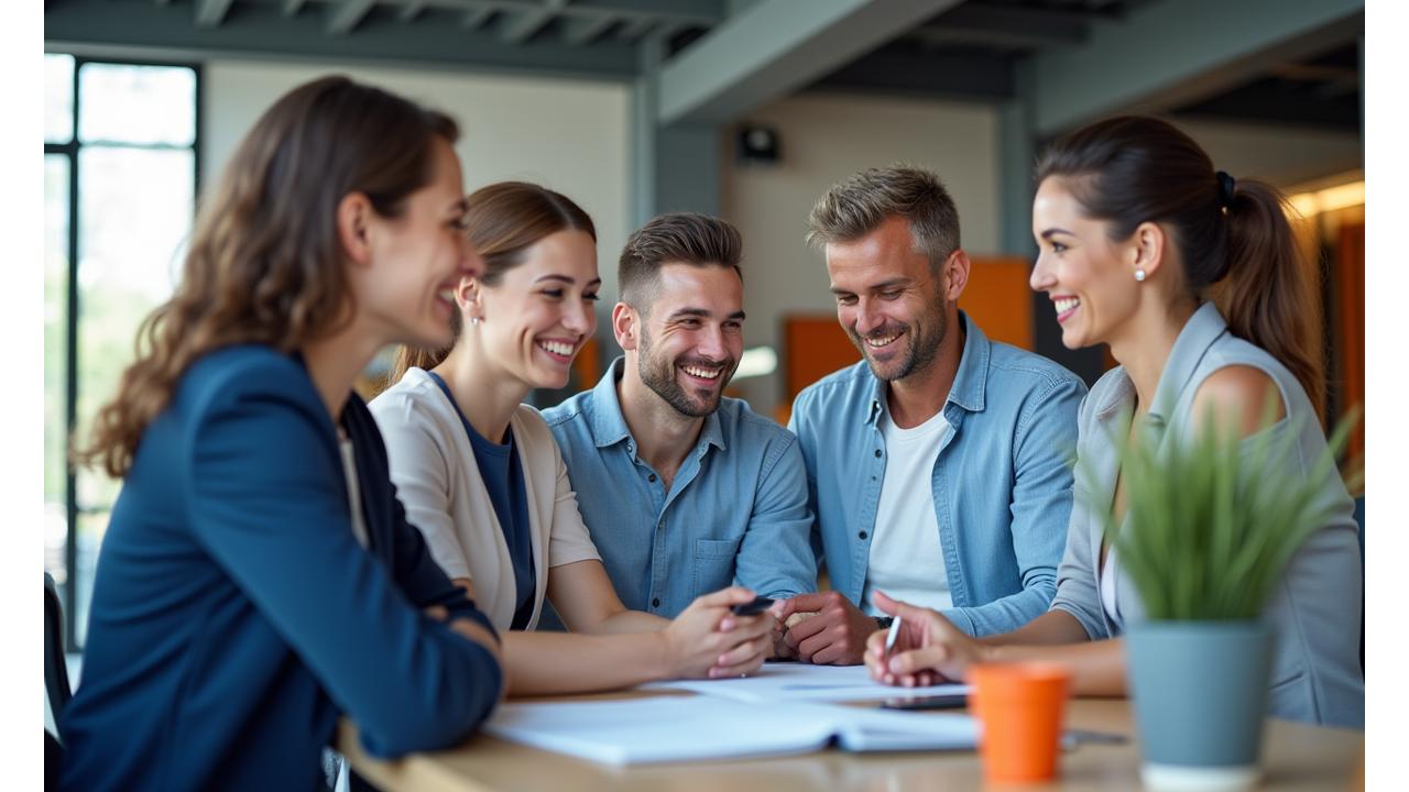 Diverse team of SecureShield Insurance advisors confidently assisting clients, reflecting trust and approachability