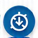 Software update icon with arrows and a cogwheel, representing patch management.
