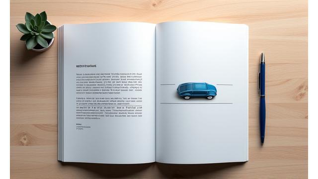 Open car insurance guide book on a table, signifying knowledge