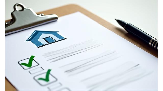 Checklist clipboard with a house icon, representing home insurance checklist