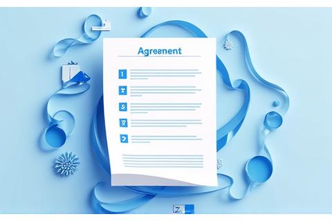 Stylized agreement document with flowing lines, representing a modern contract.