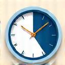 Icon representing a clock with arrows for travel delay and missed connections